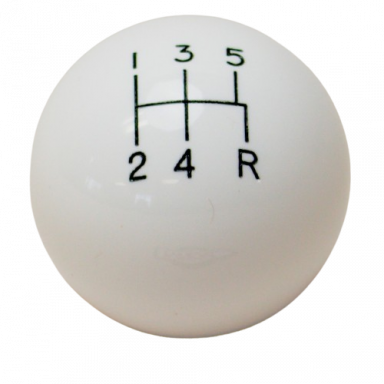 5-Speed White Shift Ball, 3/8"-16 threads