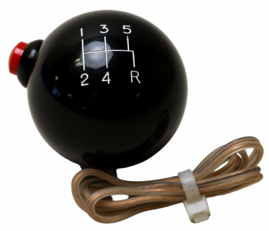 5-Speed Black Shift Ball with Side Mounted Push lock-out Button / 16mm used with Thread Reducers