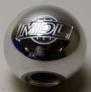 MDL Polished Aluminum 5-Speed Shift Ball, 16mm used with Thread Reducers