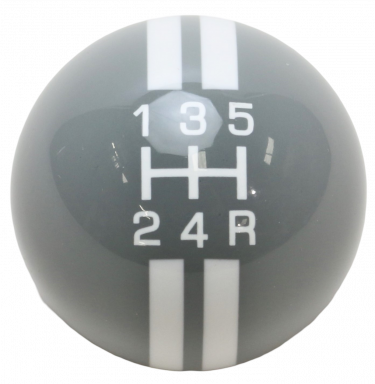 5-Speed R-Series Gray Shift Ball with White Racing Stripe 2-1/8", 16mm used with Thread Reducers
