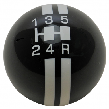 5-Speed Black Shift Ball with White Rally Stripe 2-1/8", 16mm used with Thread Reducers