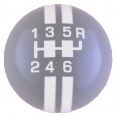 6-Speed Gray Shift ball with White Rally Stripe 2-1/8", 16mm used with Thread Reducers