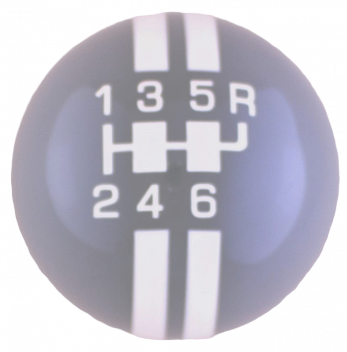 6-Speed Gray Shift ball with White Rally Stripe 2-1/8", 16mm used with Thread Reducers