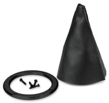 Lokar Shift boot Naugahyde Lokar 5" round with Black Billet Ring