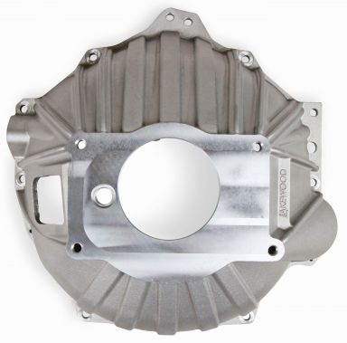 Bellhousing, Aluminum, GM LT1/LS, Lakewood, 168 tooth SB/BB, to GM four speed bolt pattern.