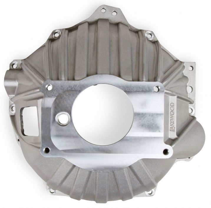 Bellhousing, Aluminum, GM LT1/LS, Lakewood, 168 tooth SB/BB, to GM four speed bolt pattern.