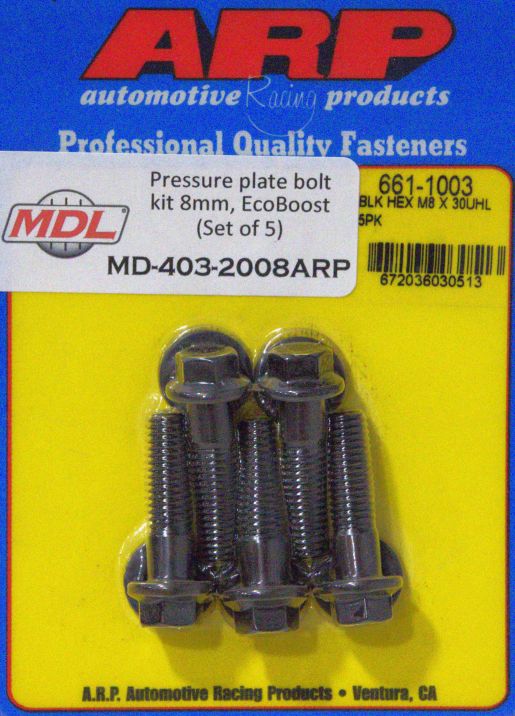 Pressure plate bolt kit, 8mm, Chromoly ARP, EcoBoost (Set of 5)