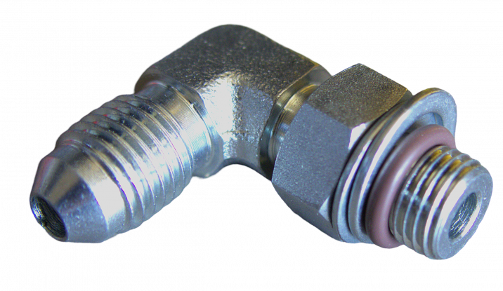 Fitting, AN4 Elbow to Male JIC, 10mm x 1mm