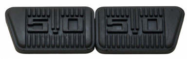 65-68 Brake & Clutch Pedal-Pad Set with '5.0-badge Logo'