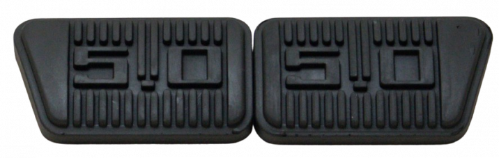 65-68 Brake & Clutch Pedal-Pad Set with '5.0-badge Logo'