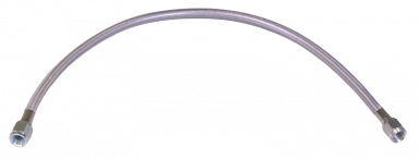Steel Braided line, Double AN4 Female 12" long, Clear coating
