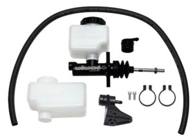 Master Cyl, Wilwood, Compact 1" bore x 1.12" stroke, cyl -banjo outlet, Combo remote Reservoirs
