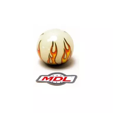 Shifter Ball, Flame, Trans Ivory, 2-1/8", 16mm Thread used with Thread Reducers