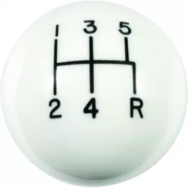 MDL 5-Speed White Shift Ball 3/8"-16 Thread used with Thread Reducers