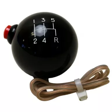 5-Speed Black Shift Ball with Side Mounted Push lock-out Button / 16mm used with Thread Reducers