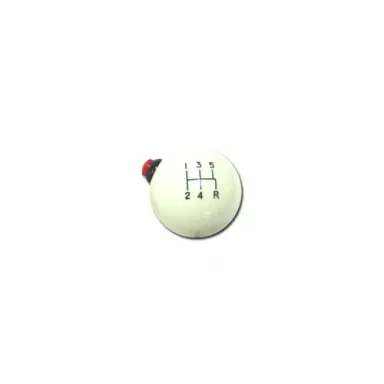 5-Speed White Shift Ball with Side Mounted Push lock-out Button / 16mm used with Thread Reducers