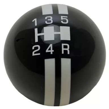 5-Speed Black Shift Ball with White Rally Stripe 2-1/8", 16mm used with Thread Reducers
