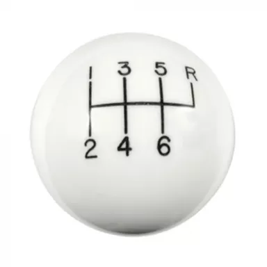 6-Speed White Shift Ball Universal 16mm thread, 16mm used with Thread Reducers