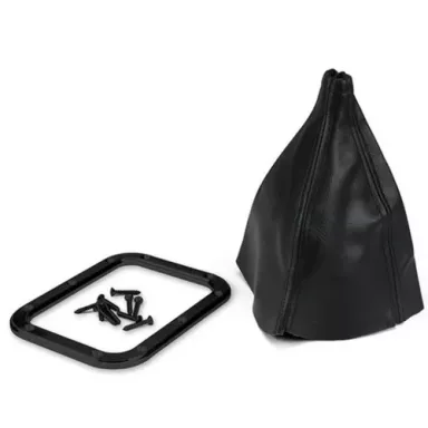 Lokar Rectangular Naugahyde Shift Boot/ Black Billet Ring