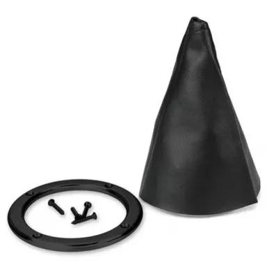 Lokar Shift Boot Naugahyde Lokar 5" Round with Black Billet Ring