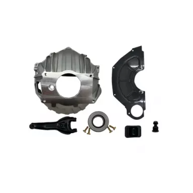 Bellhousing kit, Aluminum, Chevy, 168 tooth SB/BB, to GM four speed bolt pattern. GM621