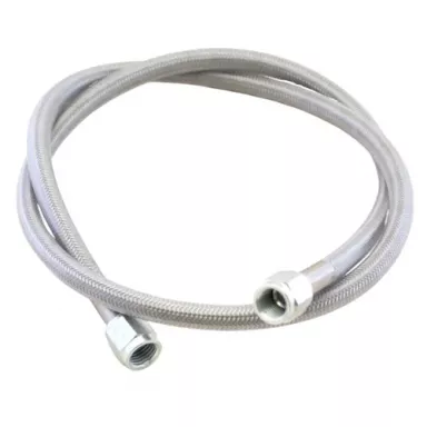 Steel Braided line, Double AN4 Female 24" long, Clear coating