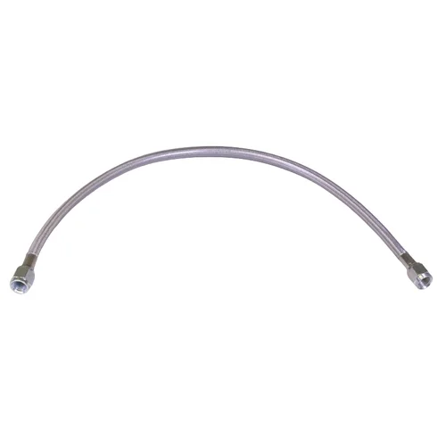 Steel Braided Line, AN4/AN3, Female Fittings, 12" Long, Clear coating