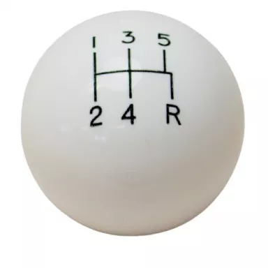 5-Speed White Shift Ball, 3/8"-16 Threads