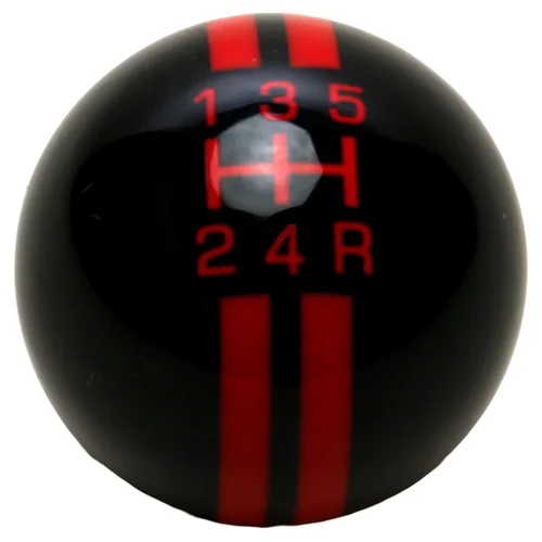 5-Speed R-Series Black Shift Ball/ Red Racing Stripe 2-1/8", 16mm Used with Thread Reducers