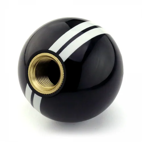 5-Speed R-Series Black Shift Ball with White Racing Stripe 2-1/8