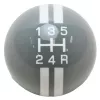 R-Series 5-Speed Shift Knob | Gray with White Stripe | 2-1/8" | 16mm