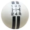 R-Series 5-Speed Shift Ball | White with Gray Rally Stripes | 2-1/8" Diameter