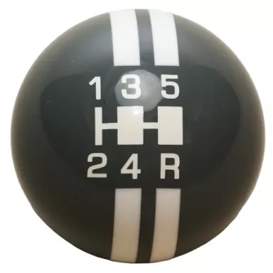 5-Speed Gray Shift Ball with White Rally Stripe 2-1/8", 16mm Used with Thread Reducers