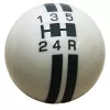 Rally Series 5-Speed Shift Knob | White with Gray Stripes | 2-1/8 in. | 16mm Thread