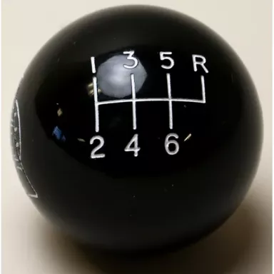 Shift Ball, 6-Speed Pattern, Black, 16X1.5" (See Insert Thread Size)