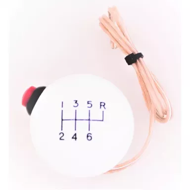 6-Speed White Shift Ball, w/Push Lock-Out/ Side Mounted, 16mm Used with Thread Reducers