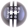 Rally Series 6-Speed Shift Knob | Black with White Stripe | 2-1/8" | 16mm
