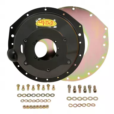 QuickTime Bellhousing, Chevy 153/168 Tooth to Muncie GM TKO/TKX, 9:00 Fork Opening LH Starter