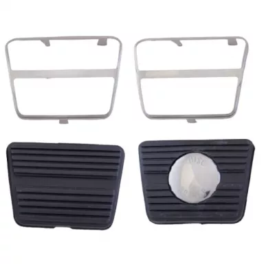 Pedal Pad Kit 3", Clutch Pad / Disk Brake, with Ss Trim Rings