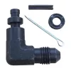 90-Degree Elbow Fitting | Male Roll Pin to Male -4AN | Steel Black