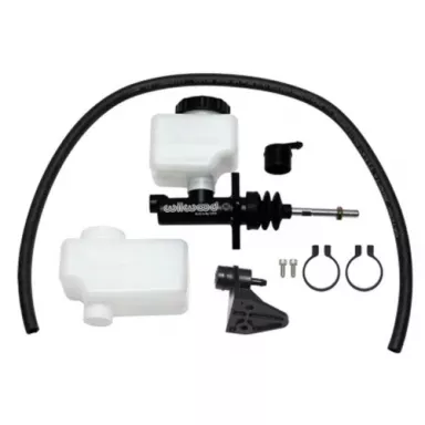 Master Cyl, Wilwood, Compact 1" Bore X 1.12" Stroke, Cyl -Banjo Outlet, Combo Remote Reservoirs