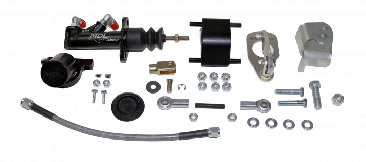 MDL New LF Series 65-66 Mustang/Cougar Hydraulic Clutch Master Kit, Black Billet Reservoir