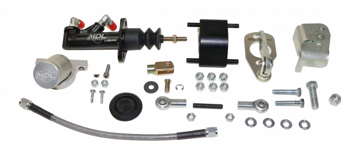MDL New LF Series 65-66 Mustang/Cougar Hydraulic Clutch Master Kit, Clear Billet Reservoir