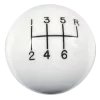 6-Speed White Shift Ball | 3/8"-16 Thread