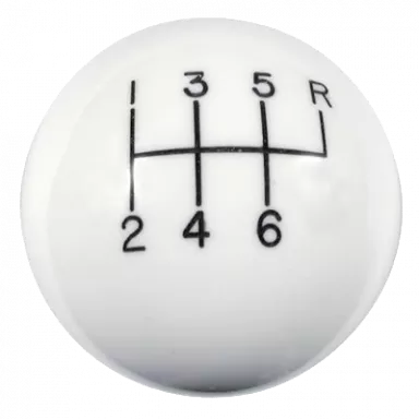 6-Speed White Shift Ball 3/8"-16 Thread