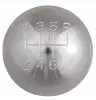 6-Speed Brushed Aluminum Shift Ball | 16mm x 1.5 Thread | 1-7/8 in. Diameter