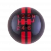 R-Series 6-Speed Shift Ball | Black with Red Racing Stripe | 2-1/8" Diameter