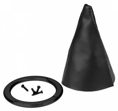 Lokar Shift Boot Naugahyde Lokar 5" Round with Black Billet Ring