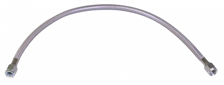 Steel Braided Line, An4/An3, Female Fittings, 12" Long, Clear Coating