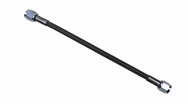 Steel Braided Line, Double An4, Female Fitting, 9.5" Long, Uncoated